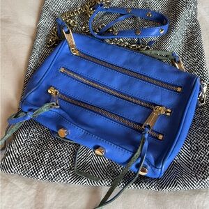 Rebecca Minkoff Royal Blue Crossbody Bag with Gold Hardware